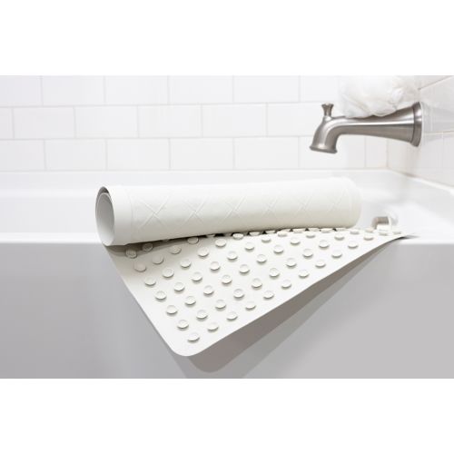 Rubber Bath Mat, 16"x28", White